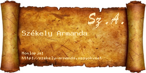 Székely Armanda névjegykártya